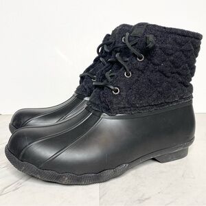 Sperry Saltwater Waterproof Duck Black Boot 8 1/2 W